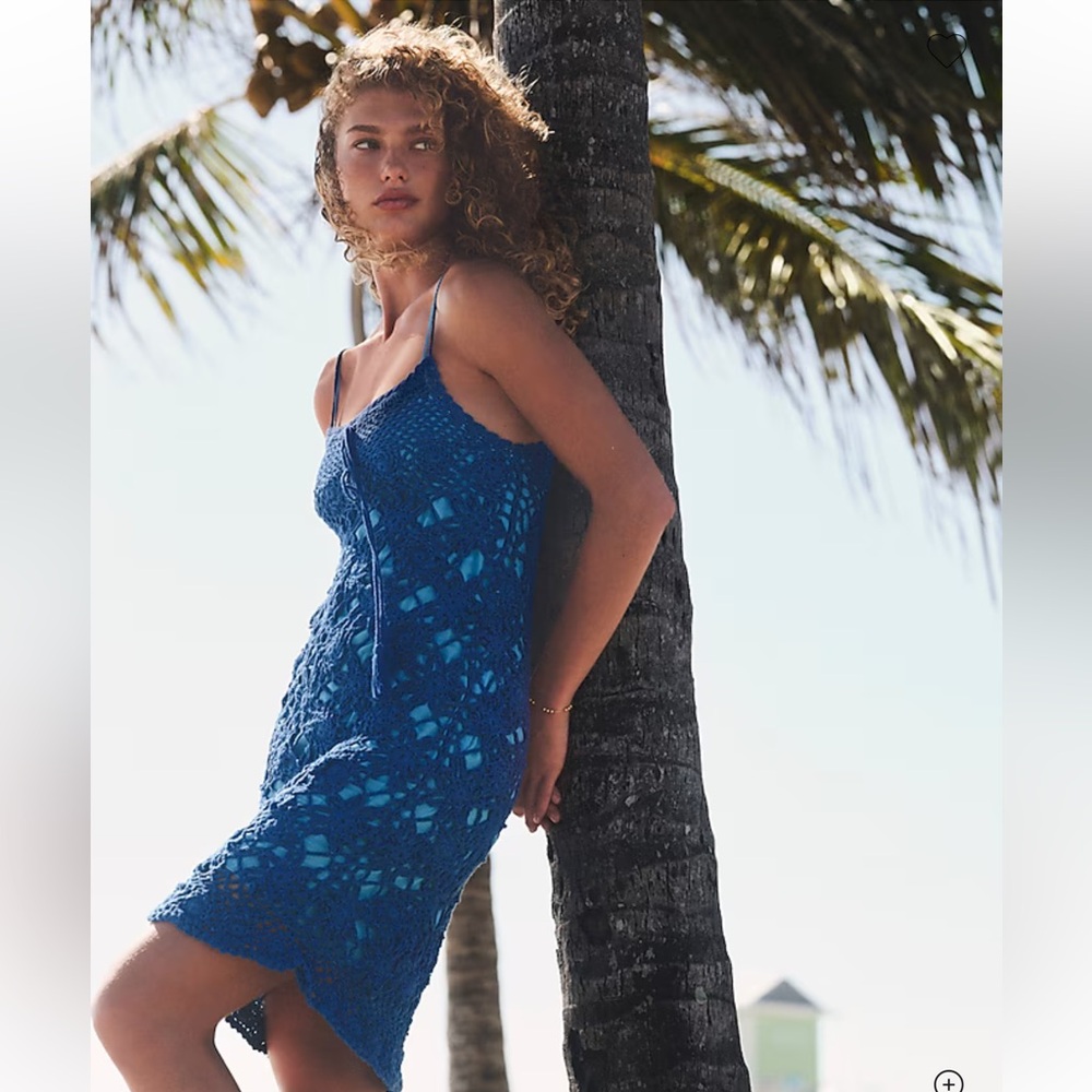 J. Crew Blue Mini Dress with Fitted Bodice and Thin Straps